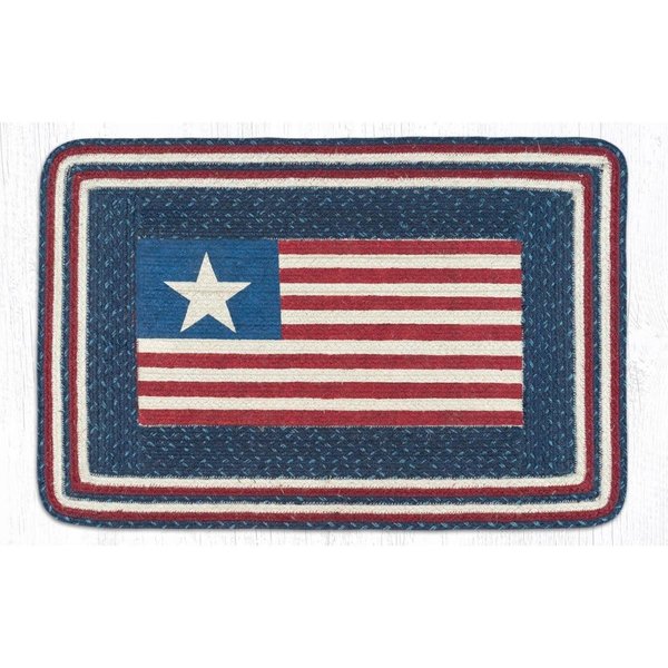 Capitol Importing Co 20 x 30 in. Jute Oblong American Flag Patch 67-565AF